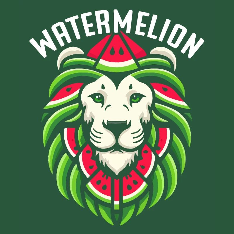 Lion d'été drôle de pastèque
