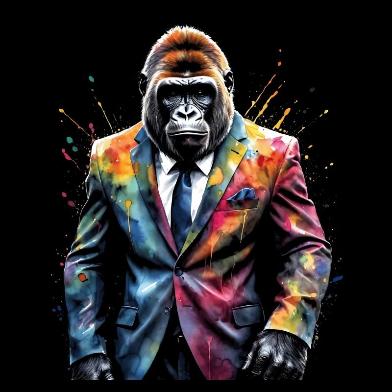 Gorilla Anzug Affe Bunt Tier Design Print