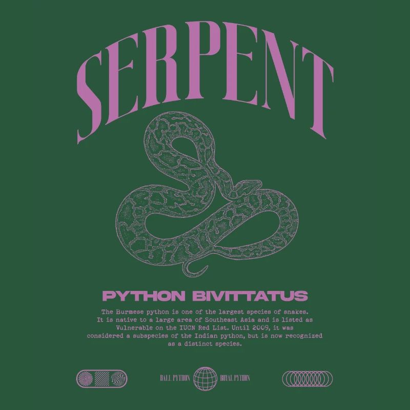 Burmese Python Modern Reptile Keeper Streetwear