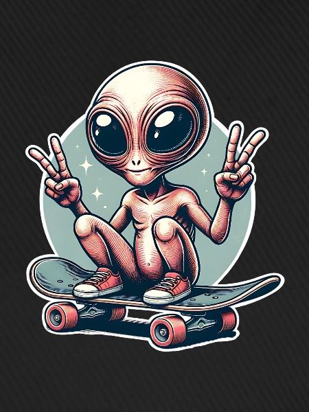 Alien Skateboard Skater Skate