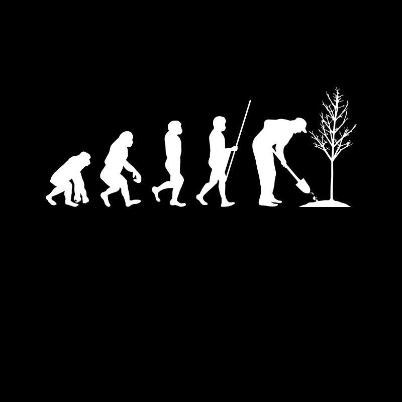 Gardener tree garden gardening tools evolution