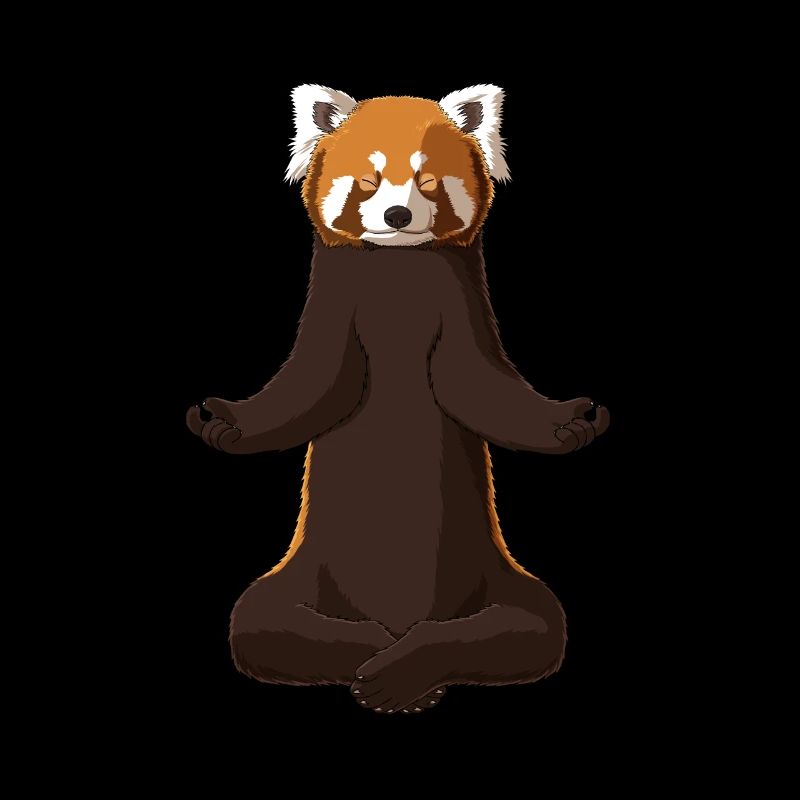 Méditer panda rouge