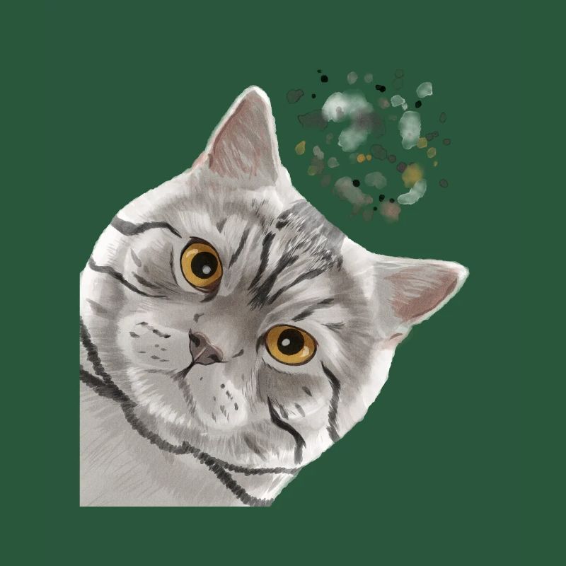 Neugierige Tabby Britisch Kurzhaar Katze