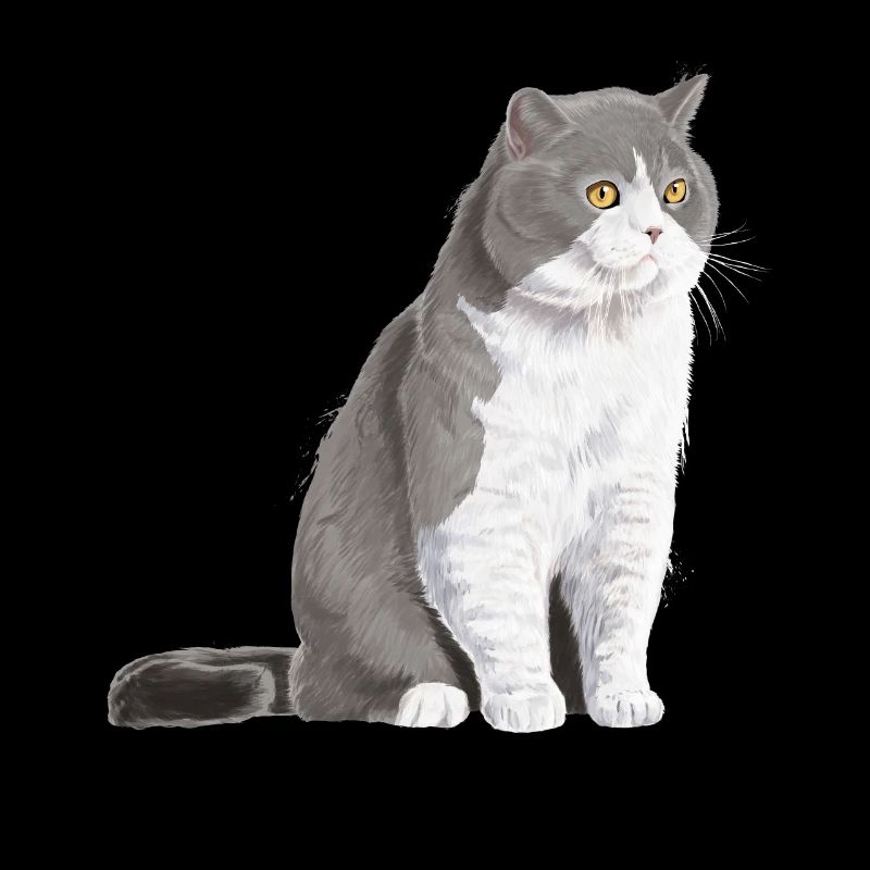Sitzende Bi-Colour Britisch Kurzhaar Katze