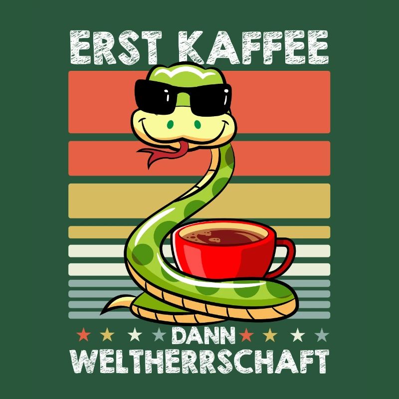 Schlange Sonnenbrille Kaffee