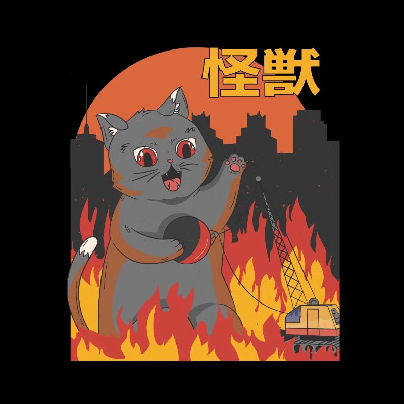 Catzilla Sunset Giant Cat Japanisch