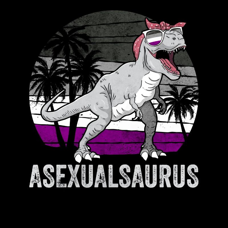 Asexual Pride Ace Flag Dinosaur Trex LGBTQ