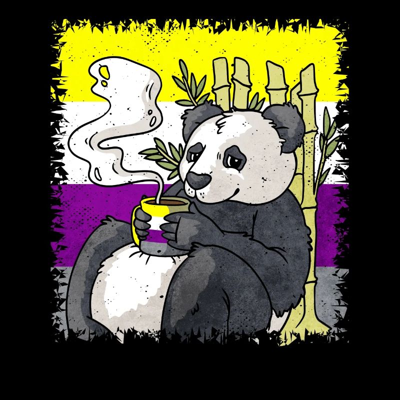 Non Binary Pride Flag Panda Coffee Sublte LGBT