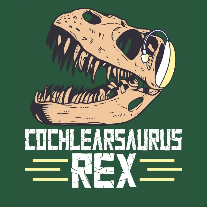 Deaf Pride Cochlear Implant Dinosaur Trex