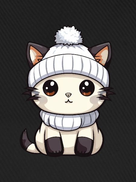 Cat Winter Comic Cute
