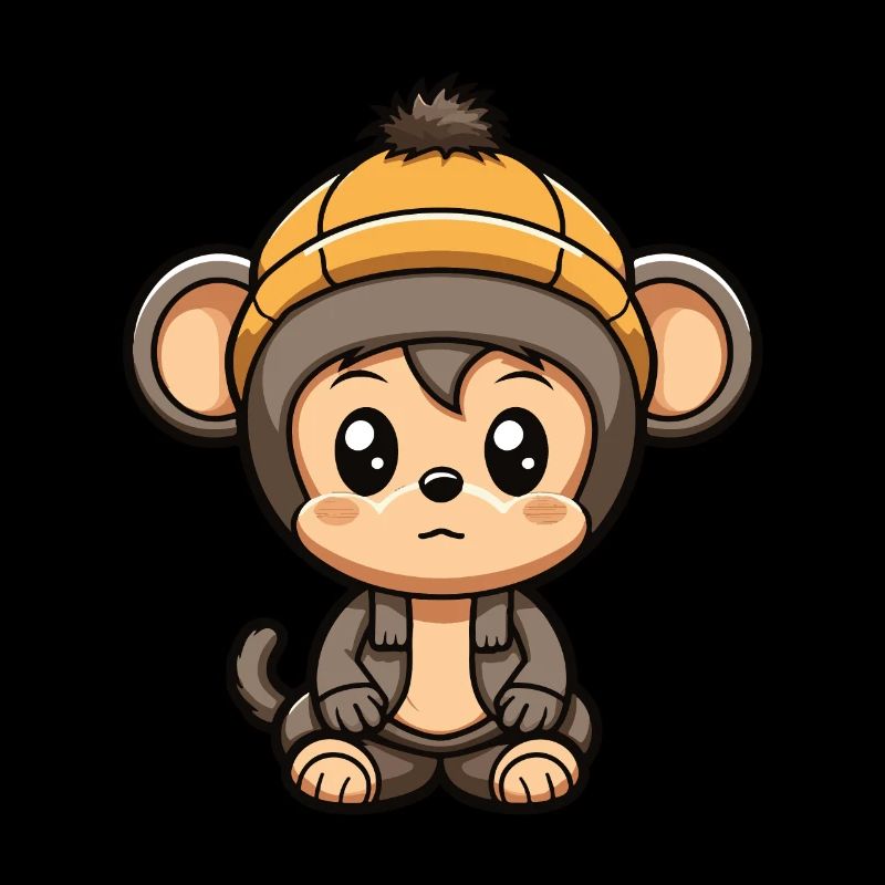 Monkey Winter Animal Cute Comic