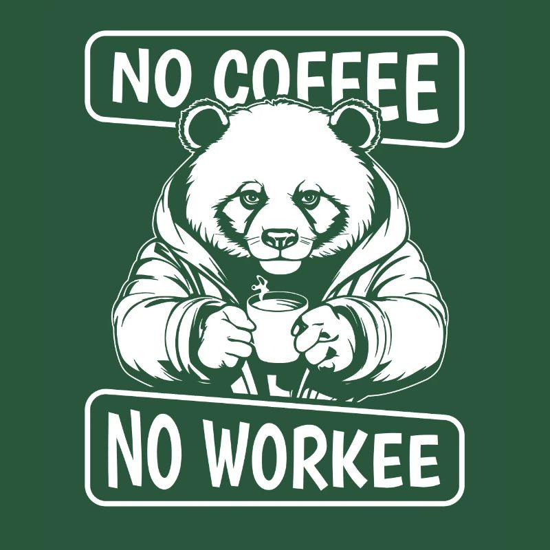 Café Café Panda Bear Pas de café Pas de Workee