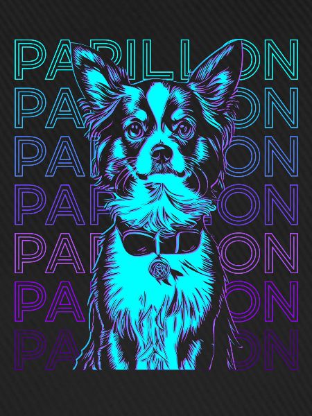 Papillon Dog Retro