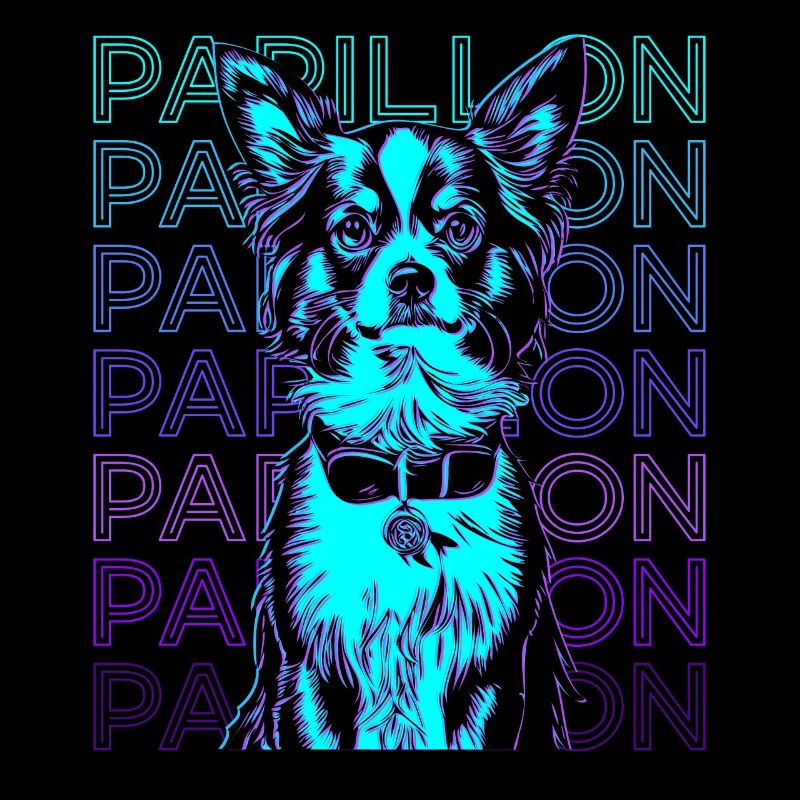 Papillon Dog Retro