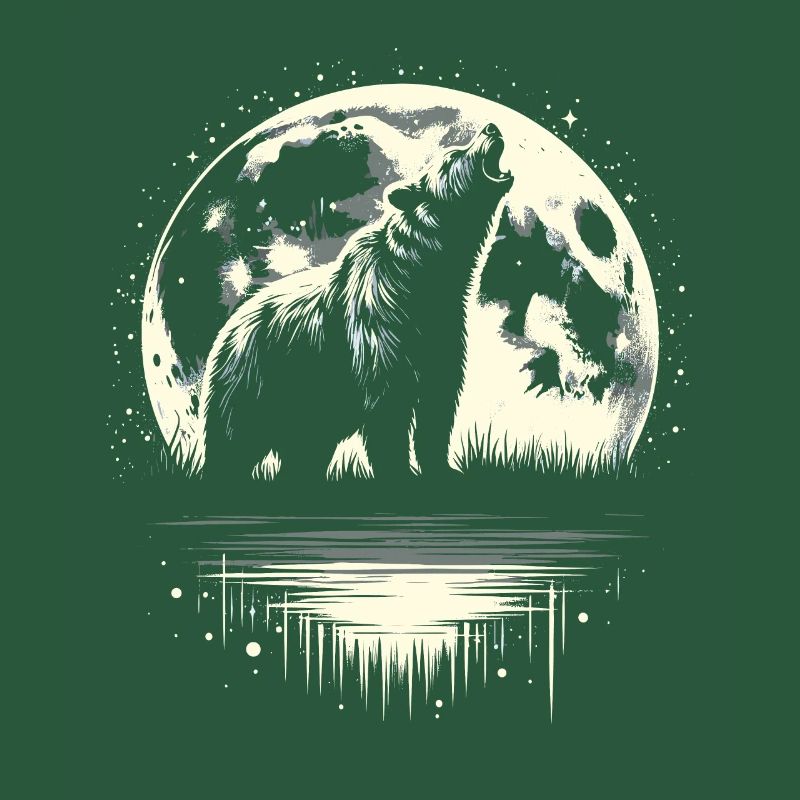 Bear Brown Bear Moon Howling