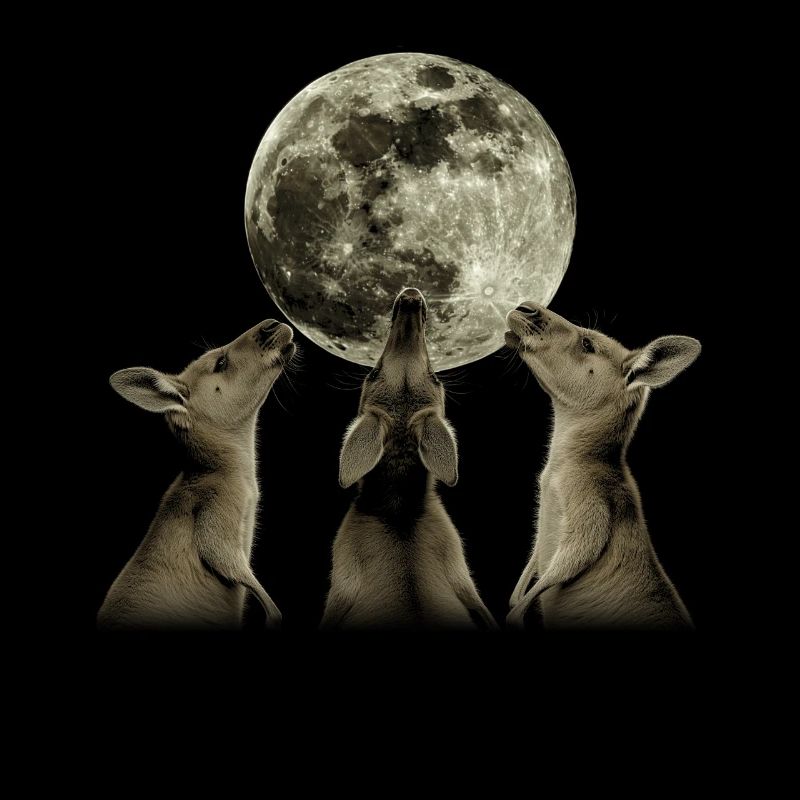Kangaroo Australia Howling Moon