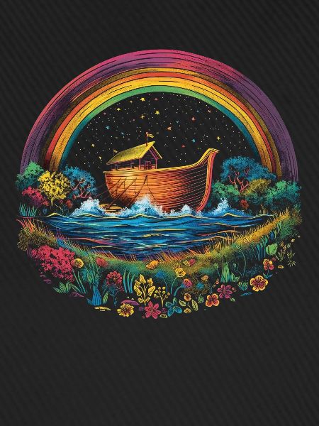 Arche Noah Christlicher Regenbogen Popart