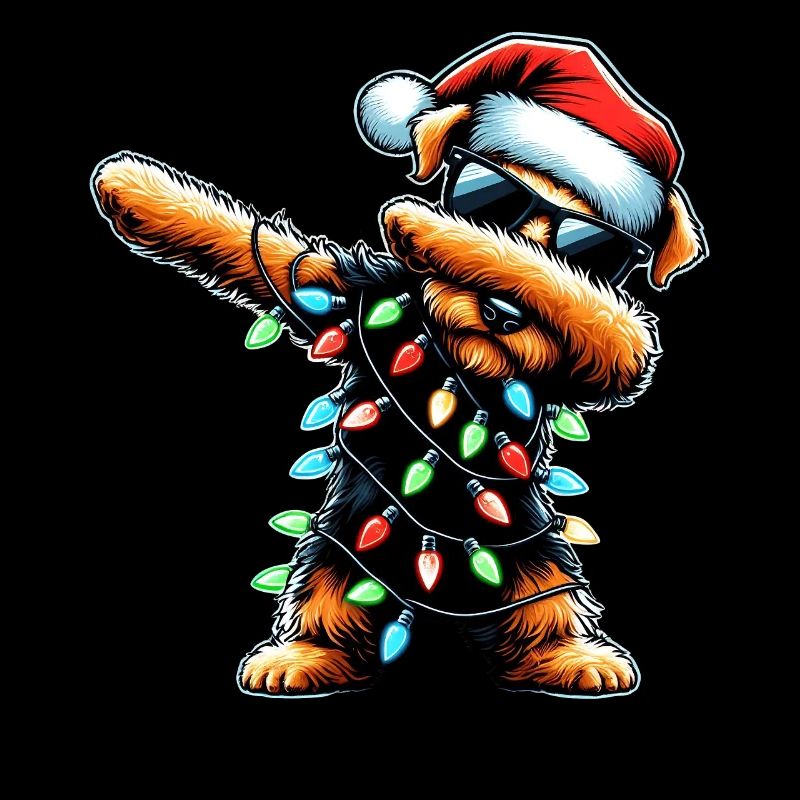 Dabbing Airedale Terrier Chien Noël Noël