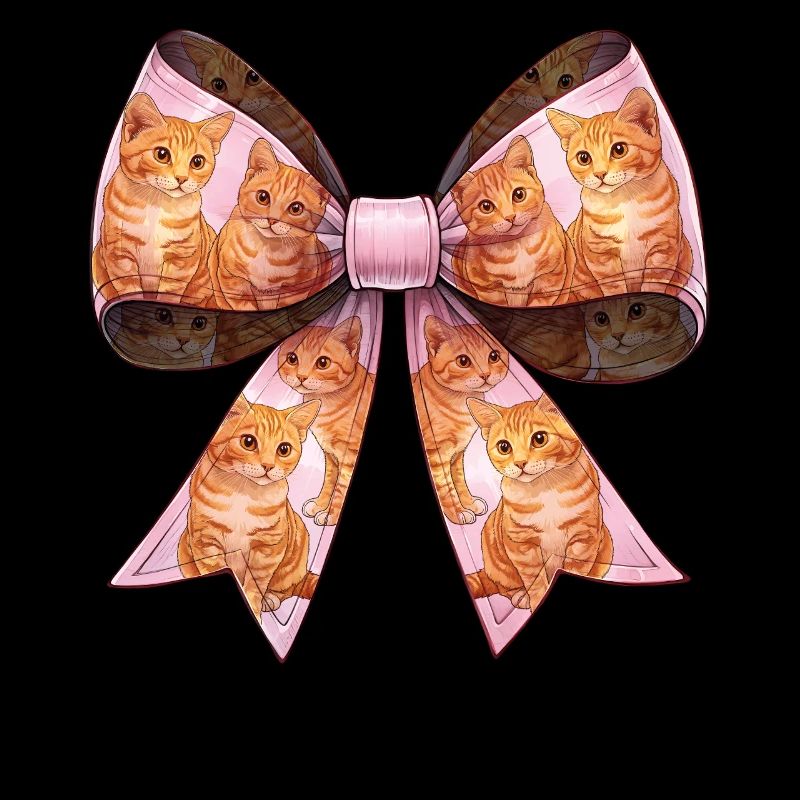 Coquette Bow Orange Katze Tabby Katze Muster