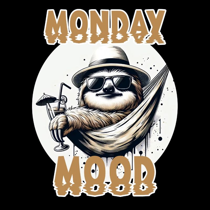 Funny Sloth Design Monday Mood Work