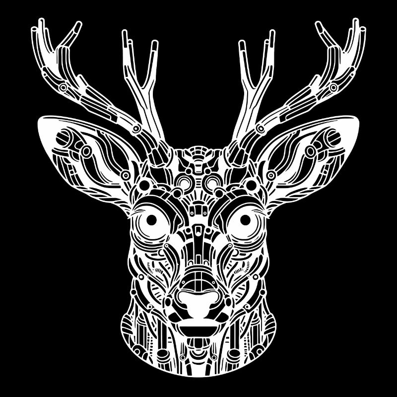 Cerf biomécanique - Design blanc