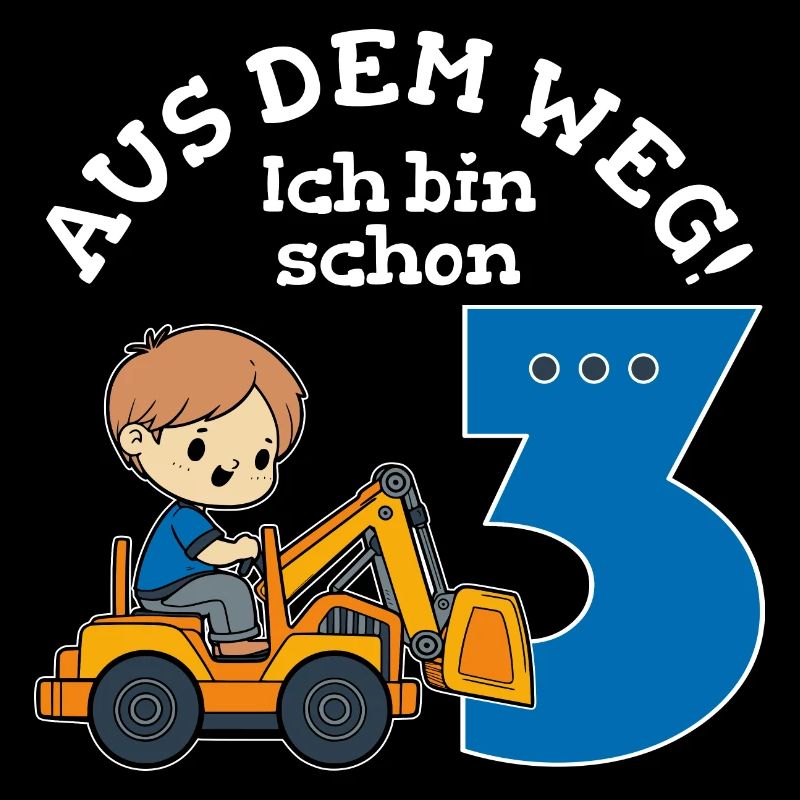 3. Geburtstag Bagger Junge