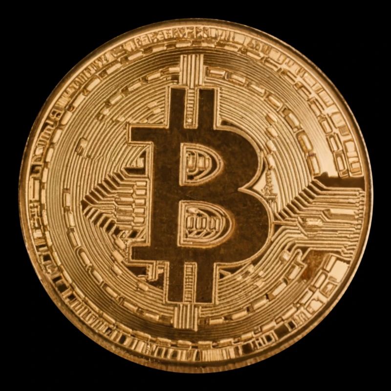 Button "BITCOIN" design, logo, sticker, magnet