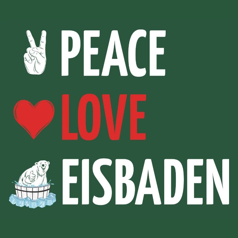 Peace Love Eisbaden Eisbär Eisbaden Eisbad Spruch