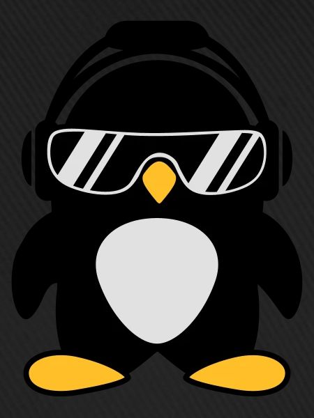 Pinguin mit Kopfhörer