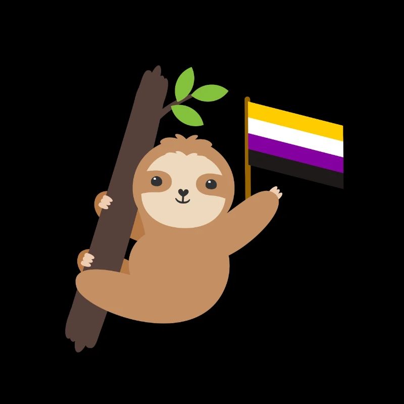 Queer Non-Binary Sloth Tropical Animal LGBT