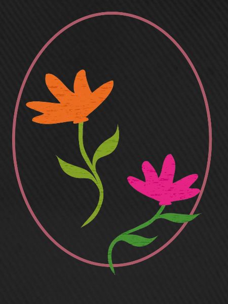 Easter egg with two flowers