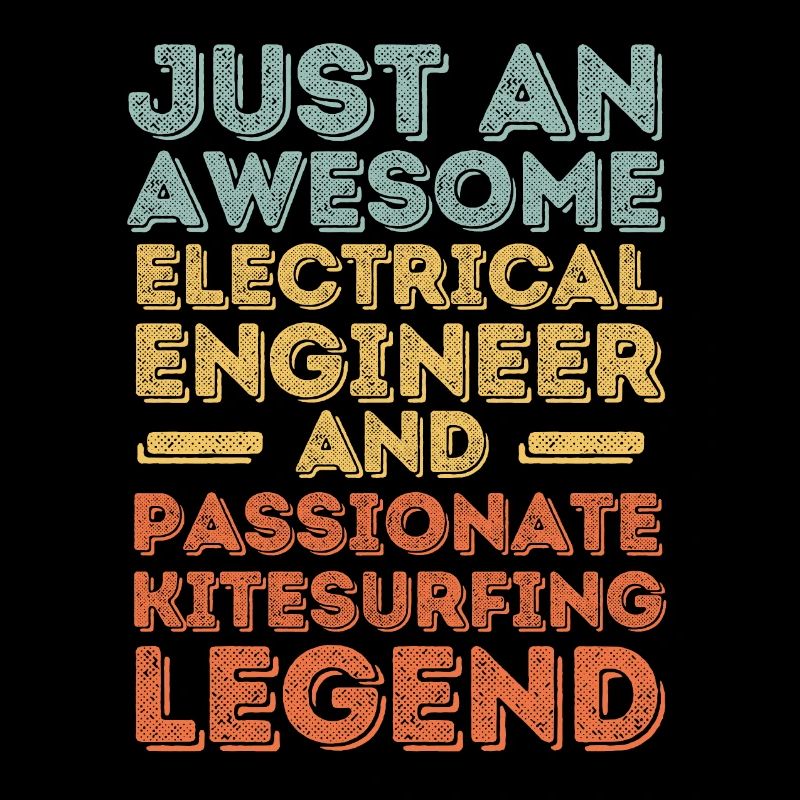 Electrical engineer kitesurfing retro
