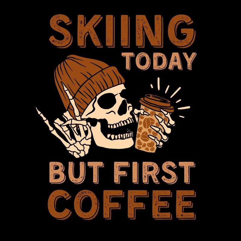 Coffee Skiing skeleton