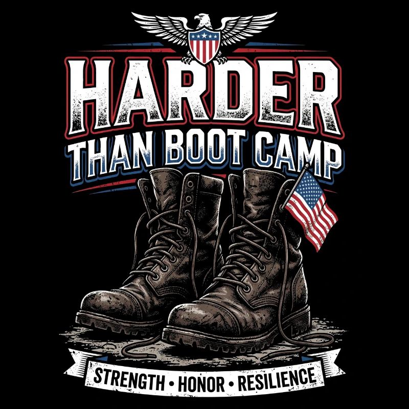 Army Mama Harder Than Boot Camp Boots