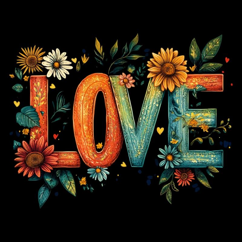 Rustique floral LOVE