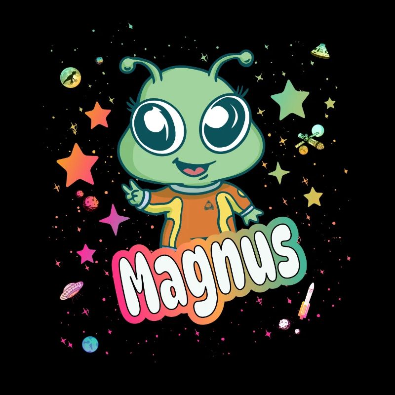 MAGNUS - Beau nom de garçon avec extraterrestre mignon