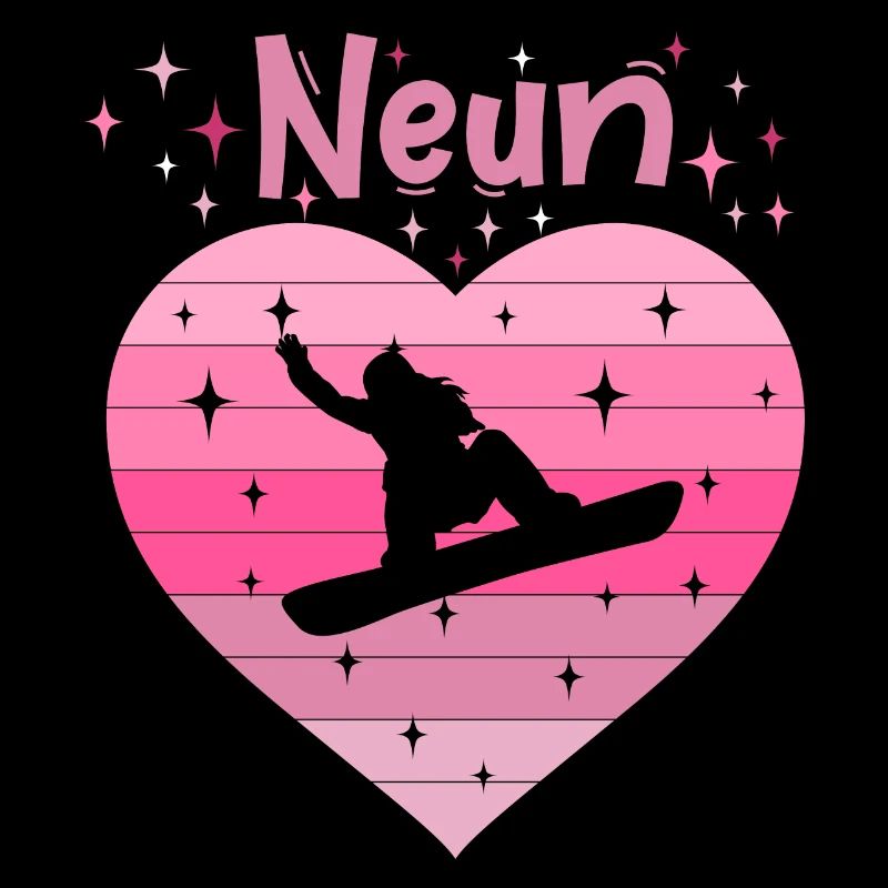9. Geburstag Snowboard Skiurlaub Mädchen Tochter