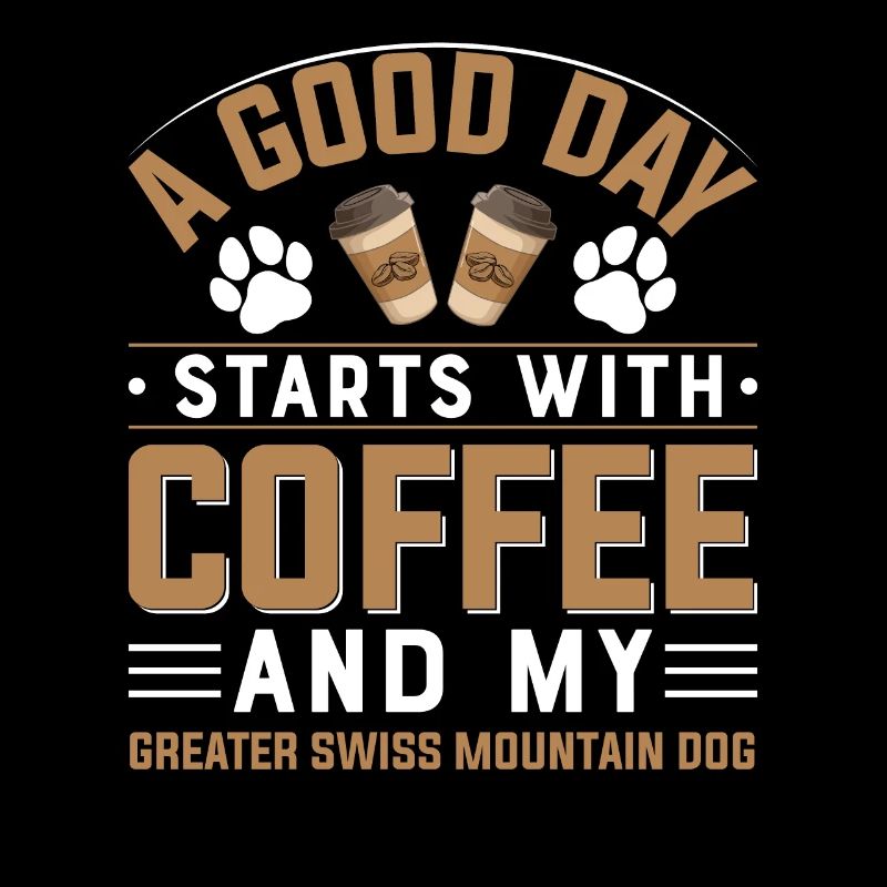 Grosser Schweizer Sennenhund Kaffeee Trinken Pfote