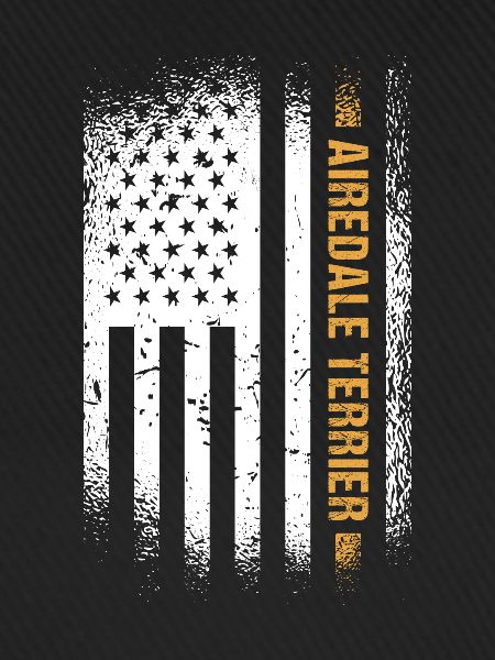 Airedale Terrier Us Flag