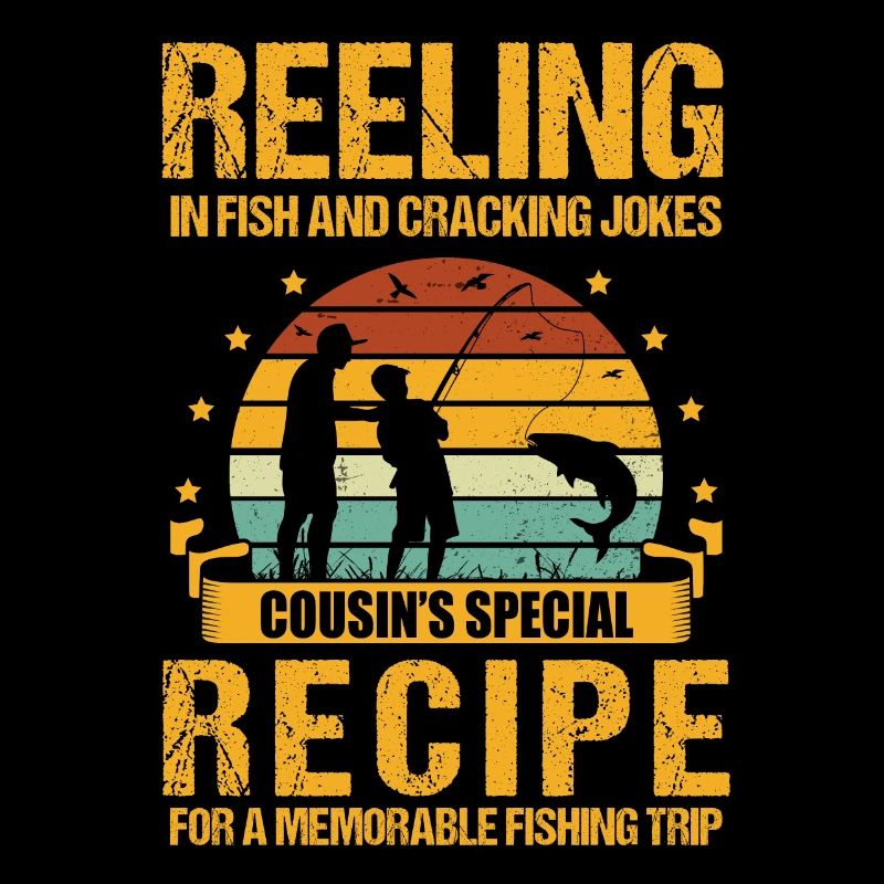 Pêche Cousin Pêcheur Cousins Drôle Poisson Perfec