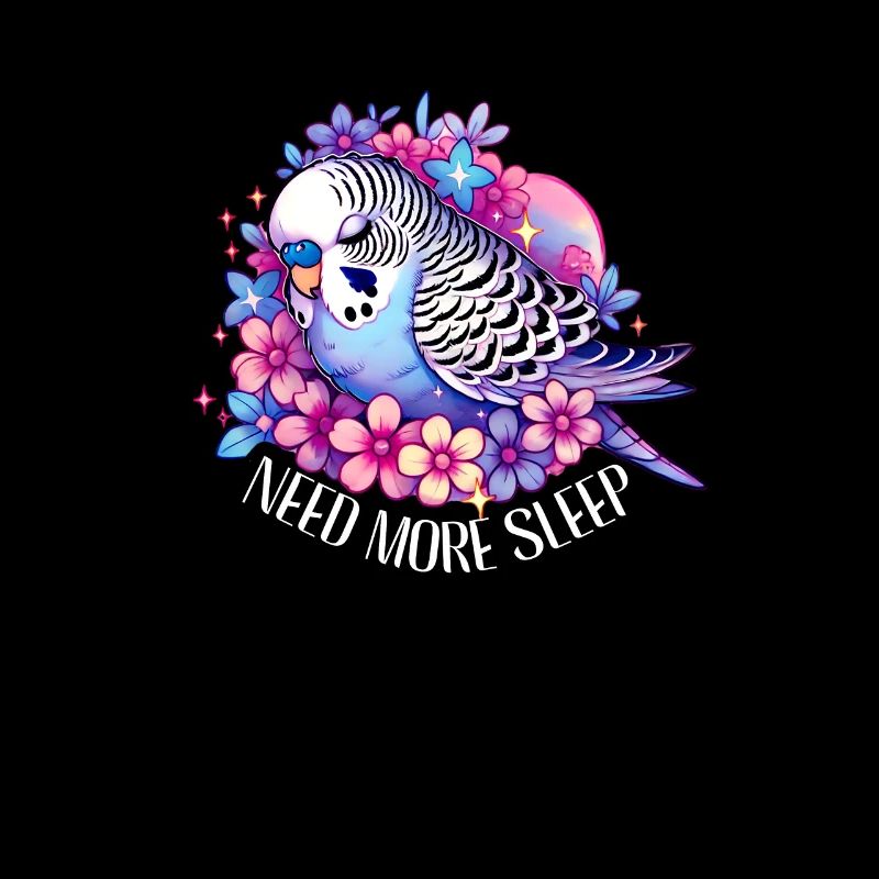 Need More Sleep Funny Budgie Bird