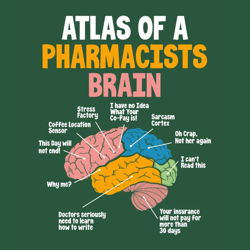 Pharmacists brain Pharmacy Technician Stud