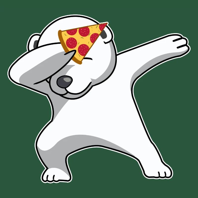 dab dabbing eisbär pizza fun geschenk bear polar