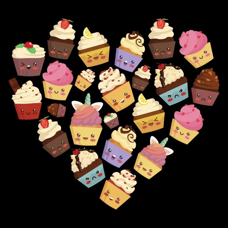 Pastry Chef Baking Cute Baker Cupcake Heart Shape