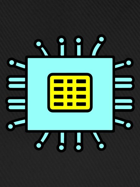 Digital Computer Chip Icon