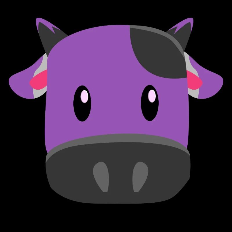Tête de vache drôle d’animal violet