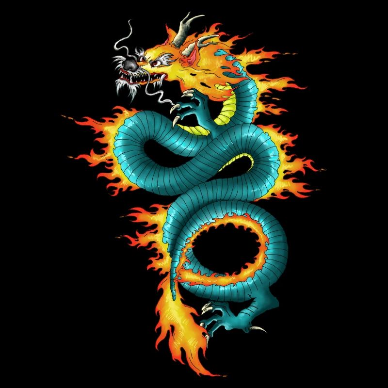 Chinese Dragon Long with Fire Scale