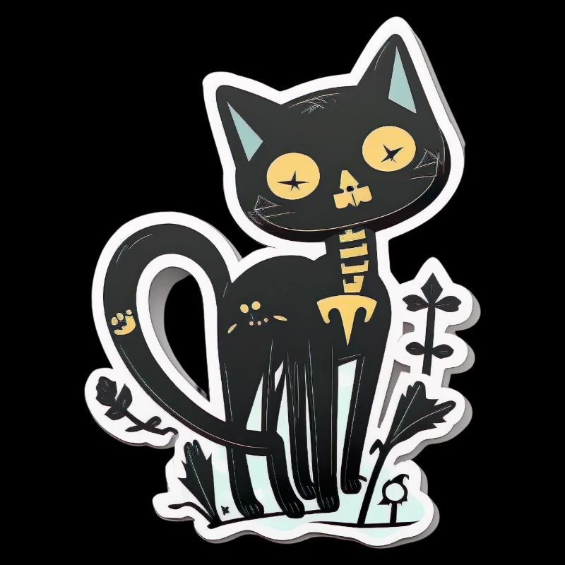 Süße abstrakte schwarze Katze