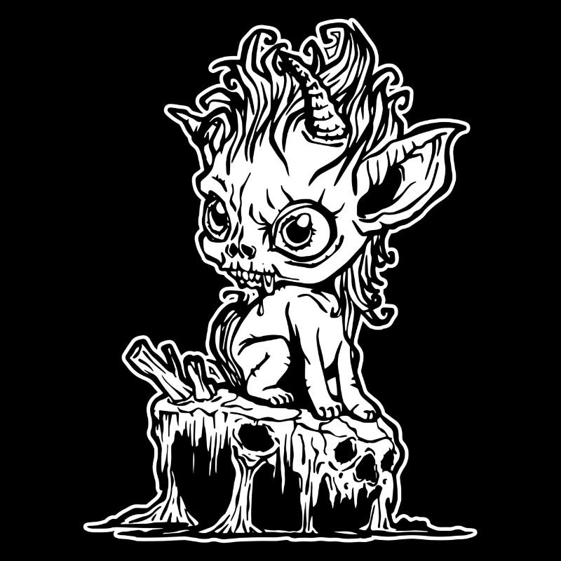 Mignon bébé licorne zombie