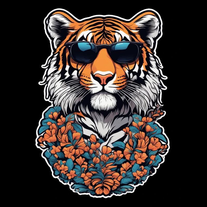 Tiger mit Sonnenbrille